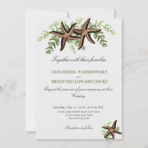 Convite para Casamento Elegante Eucalyptus e Starf