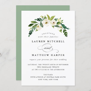 Convite para Casamento Elegante Floral primavera