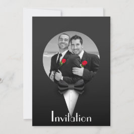 Convite para casamento Elegante Gay Tuxedo