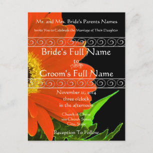Convite para Casamento Elegante Gerber Daisy