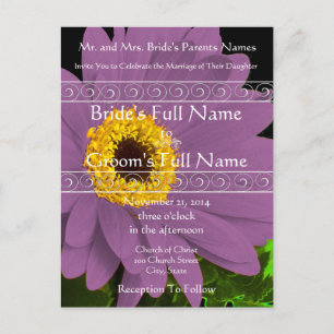 Convite para Casamento Elegante Gerber Daisy