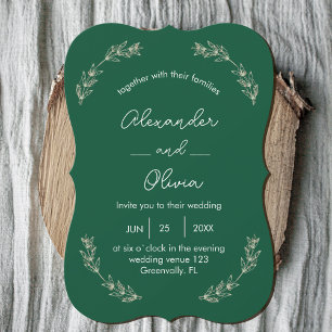 Convite para Casamento Elegante Greenery   Tipo de