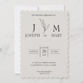 Convite para Casamento Elegante Minimalista Negro 