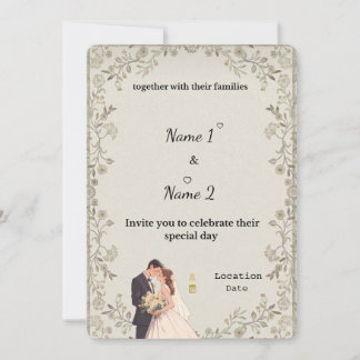 Convite para Casamento Elegante | Modelo editável