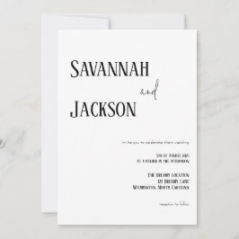 Convite para Casamento Elegante Moderno Branco