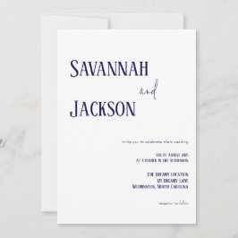Convite para Casamento Elegante Moderno Branco e M