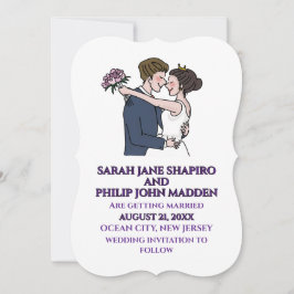 Convite para casamento elegante para celebrar o am