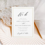 convite para casamento elegante para quadro de our<br><div class="desc">Um simples design de quadro com uma elegante letra preta de script.O texto preto e outras características deste modelo de convite para casamento podem ser personalizados.</div>