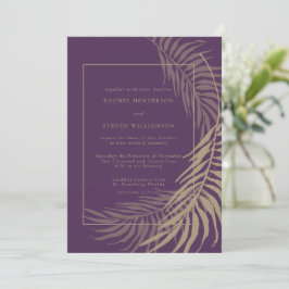 Convite para Casamento Elegante Plum e Taupe