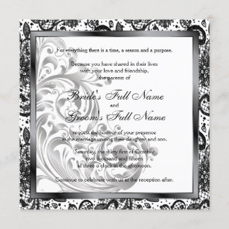 Convite para Casamento Elegante - Preto