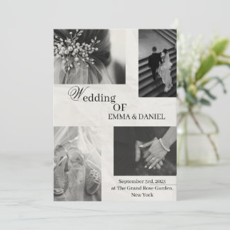 Convite para Casamento Elegante - Preto e Branco