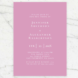 Convite para Casamento Elegante Púrpura e Branco