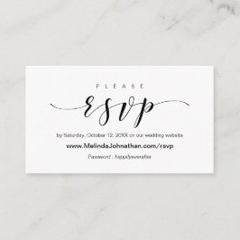 Convite para Casamento Elegante, resposta RSVP Onl
