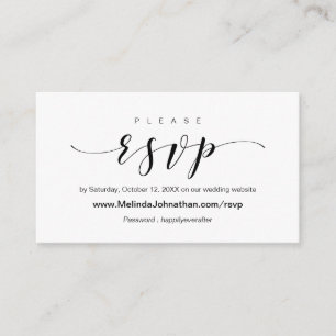 Convite para Casamento Elegante, resposta RSVP Onl