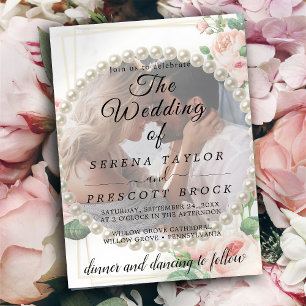 Convite para Casamento Elegante Rosy Vellum Overla