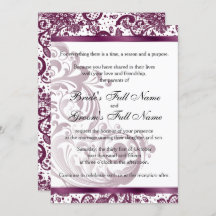 Convite para Casamento Elegante - Roxo 5x7