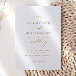 Convite para Casamento Elegante Russo Dourado para