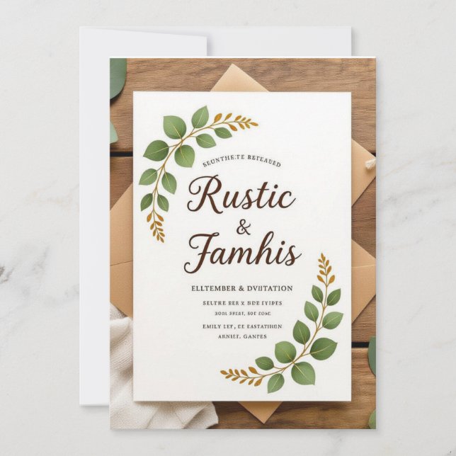 Convite para Casamento Elegante Russo Verde (Frente)