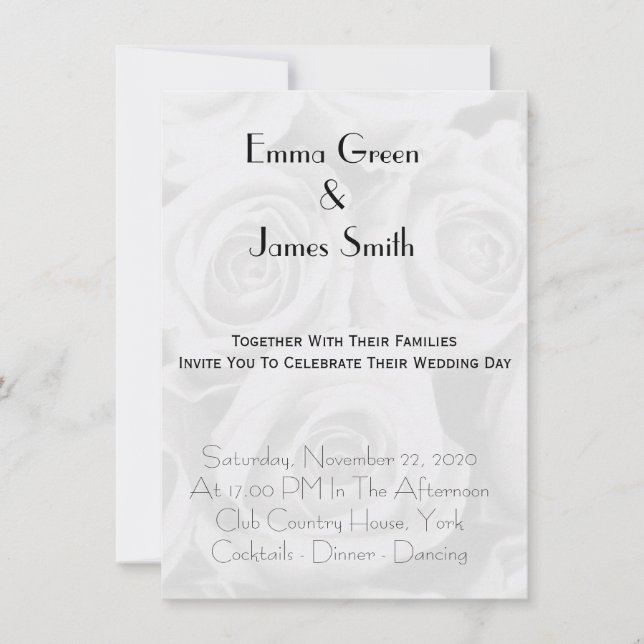 Convite para Casamento Elegante Simples Personaliz (Frente)