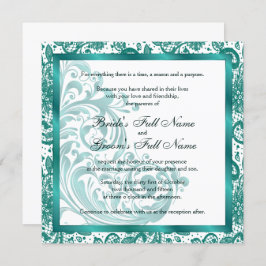 Convite para Casamento Elegante - Teal
