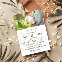 Convite para Casamento elegante Verde