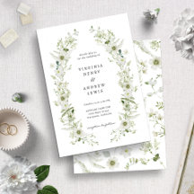 Convite para Casamento Elegante Vintage Greenery