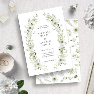 Convite para Casamento Elegante Vintage Greenery