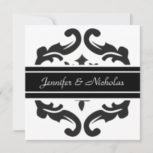 Convite para casamento em Na moda Black & White Da