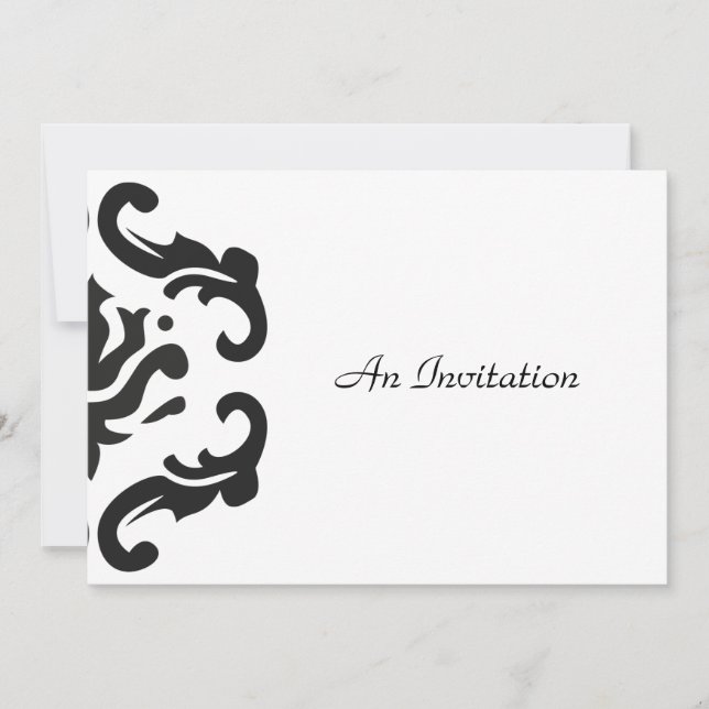 Convite para casamento em Na moda Black & White Da (Frente)