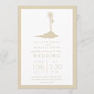 Convite para Casamento em Praia de Modern Island -