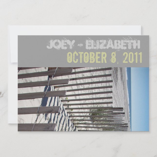 Convite para Casamento em Praia Moderna (Frente)