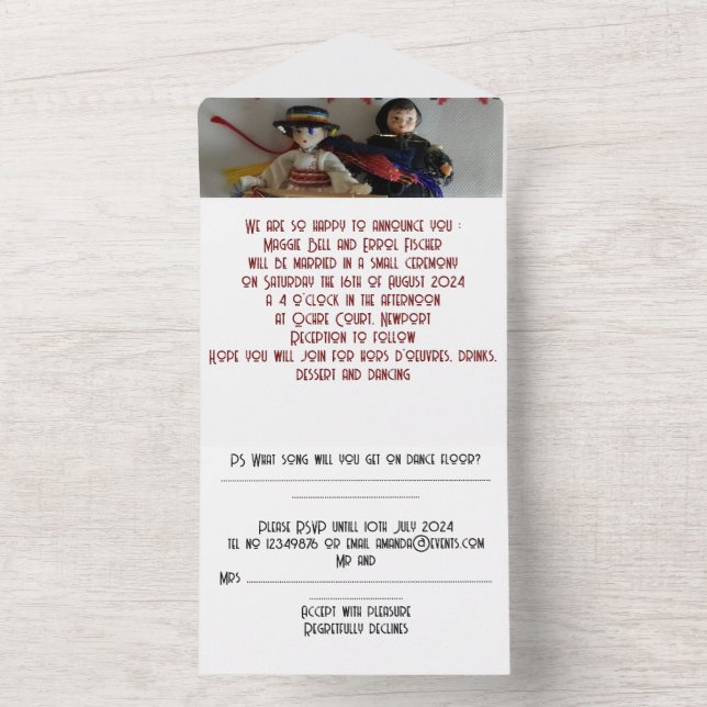 convite para casamento em um (Inside)