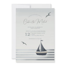 Convite para casamento em veleiro costeiro
