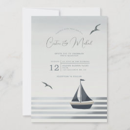 Convite para casamento em veleiro costeiro