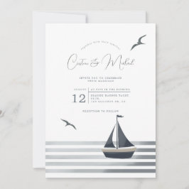 Convite para casamento em veleiro costeiro