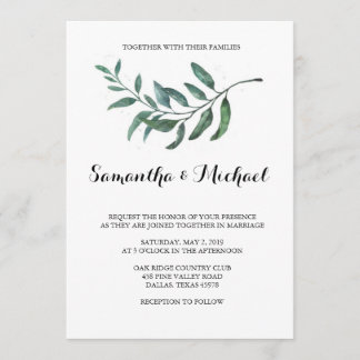 Convite para Casamento em Verde