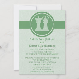Convite para Casamento entre Xadrez King e Rainha,