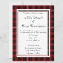 Convite para Casamento Escocês Cummingham