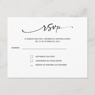 Convite para casamento espanhol cartão-postal