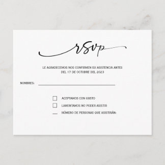 Convite para casamento espanhol cartão-postal