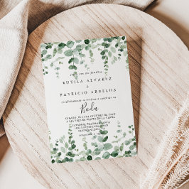 Convite para Casamento Espanhol de Eucalyptus Mini