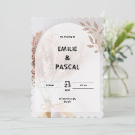Convite para Casamento Estético de Creme