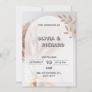 Convite para Casamento Estético de Creme