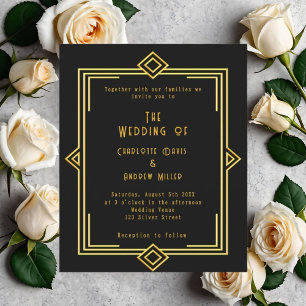 Convite para casamento estilo decoração de arte em