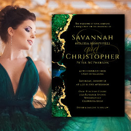 Convite para Casamento Eterial Dourado Verde