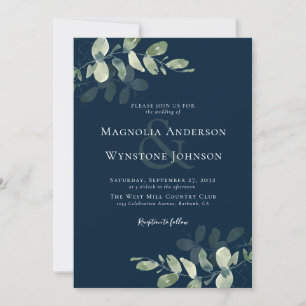 Convite para Casamento Eucalyptus Ampersand do mar