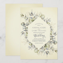 Convite para Casamento Eucalyptus de outono Elegan