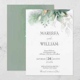 Convite para Casamento Eucalyptus Elegante Sage