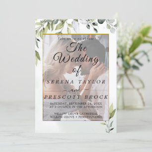 Convite para Casamento Eucalyptus Elegante Vellum