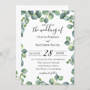 Convite para Casamento Eucalyptus Greenery